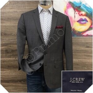 J CREW LUDLOW Mens Blazer Sport Coat Casual Jacket Size 40R Two Button Wool Suit